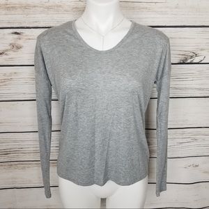 Loft Gray Long Sleeve T-shirt Sz XS EUC